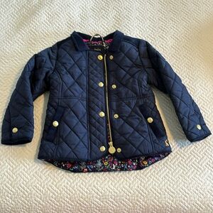 Joules NWOT girls’ navy blue quilted jacket